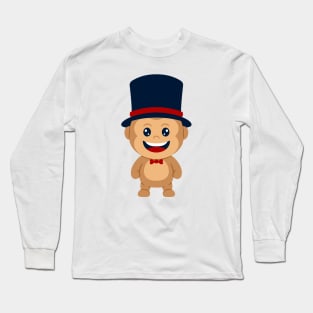 cute monkey magician hat Long Sleeve T-Shirt